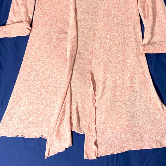 Beautees Open Front, Side Slits, Pink Cardigan with Floral, Aztec Design Girls - Picture 4 of 5